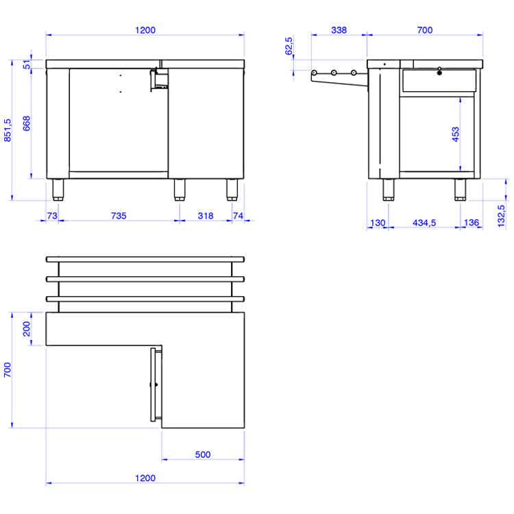 SS MESA NEUTRA CAJA IZDA. SSC-I