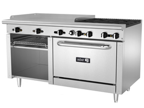 Commercial 2 Burner 24 Griddle Gas Range Std Oven Asber USA AEMR-G24-B2-36H